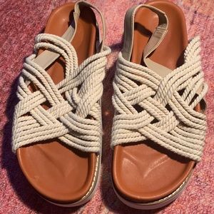 Macrame sling back sandals